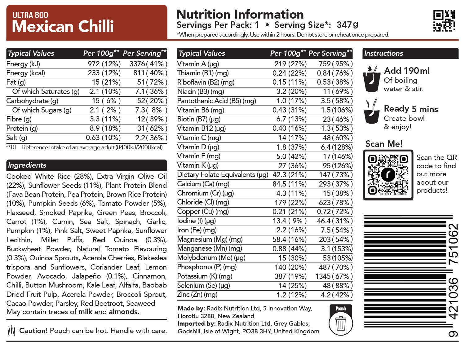 Ultra Meal - Mexican Chilli